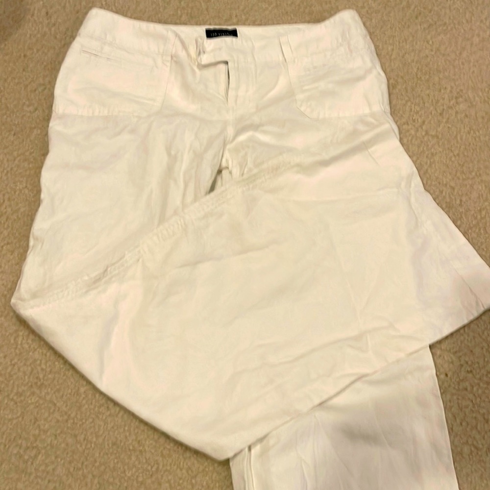 White linen pants